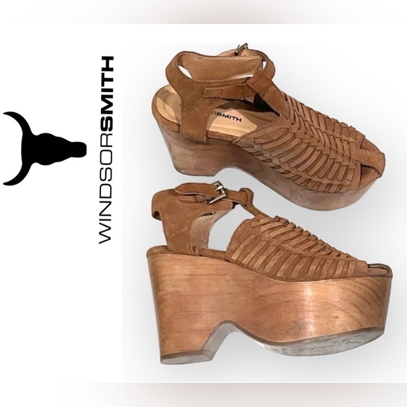 Windsor Smith Shoes - Windsor Smith chunky boho Platforms, suede leather, camel color, sz 6, TTS